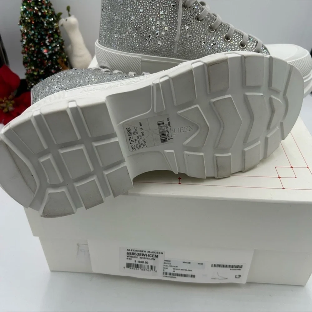 Men’s Alexander McQueen tread slick Crystal sneaker boots size 44 made in Italy